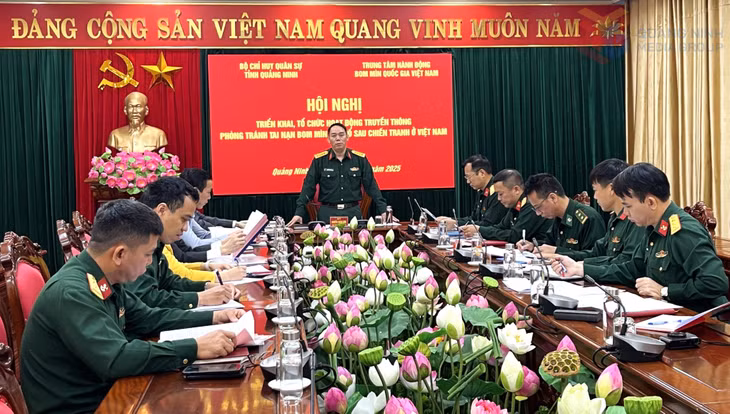 Lãnh đạo Trung tâm hành động bom mìn Quốc gia Việt Nam (VNMAC) phát biểu tại Hội nghị.