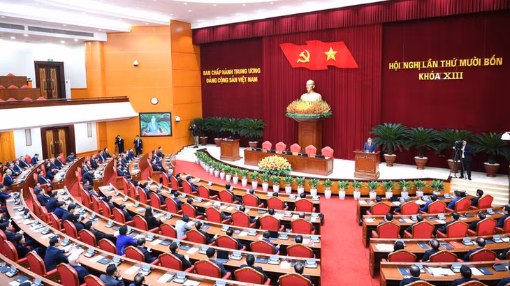 Phiên bế mạc Hội nghị lần thứ 14 Ban Chấp hành Trung ương Đảng khóa XIII. (Ảnh: ĐĂNG KHOA)