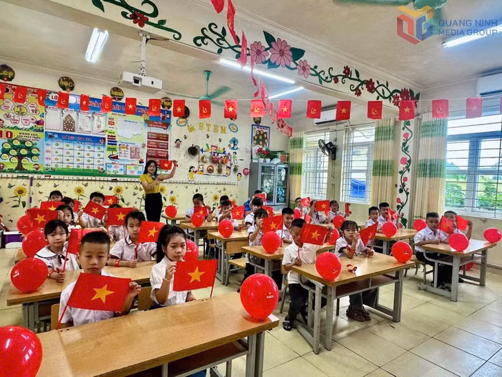 Một giờ học của học sinh Trường Tiểu học Ba Chẽ sau sáp nhập.