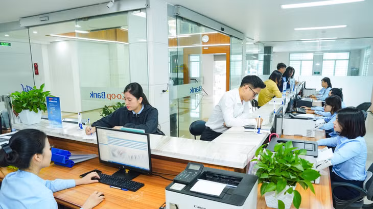 Giao dịch khách hàng tại Ngân hàng Hợp tác xã Chi nhánh Hà Nam, tỉnh Ninh Bình. (Ảnh: HOÀNG GIÁP)