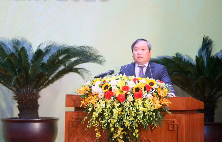 Ảnh Bí thư: Đồng chí Vũ Đại Thắng, Uỷ viên Trung ương Đảng, Bí thư Tỉnh ủy, Trưởng Đoàn ĐBQH tỉnh&nbsp; phát biểu chỉ đạo tại Đại hội.&nbsp;