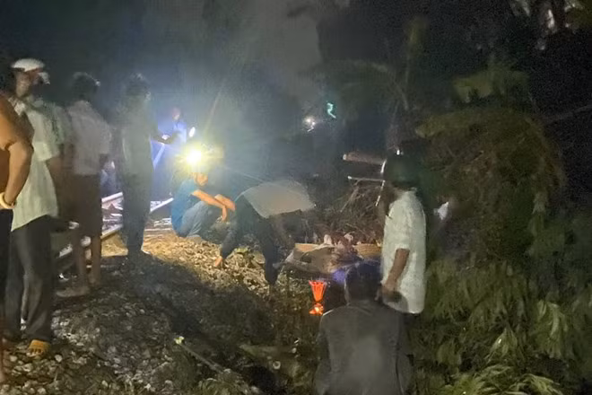 Hiện trường vụ tai nạn đường sắt khiến nhân viên tuần đường tử vong ở Gia Lai. Ảnh: Hoài Phương