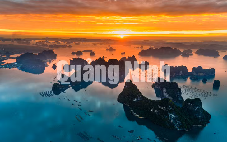 Ngày mới bắt đầu trên Vịnh. Ảnh: Thành Chung