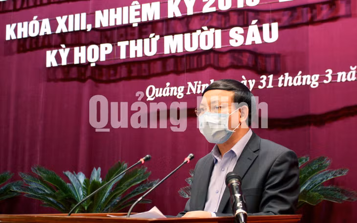 Đồng chí Nguyễn Xuân Ký, Bí thư Tỉnh ủy, Chủ tịch HĐND tỉnh, phát biểu khai mạc kỳ họp (3-2020). Ảnh: Thu Chung