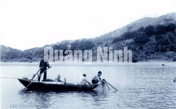 Chủ tịch Hồ Chí Minh thăm đảo Tuần Châu và cùng đánh cá với ngư dân.