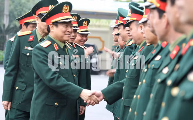 Đại tướng Ngô Xuân Lịch thăm CBCS Tổng Công ty Đông Bắc (3-2019). Ảnh: Hồng Nhung