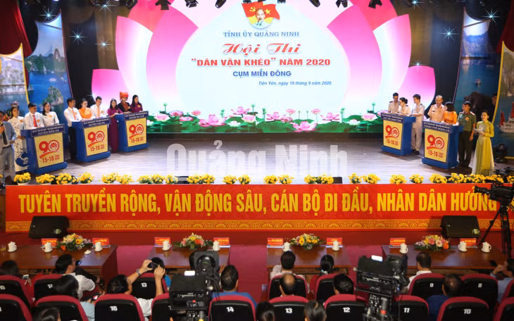 Các phần thi của các đội về công tác dân vận (9-2020). Ảnh: Khánh Giang