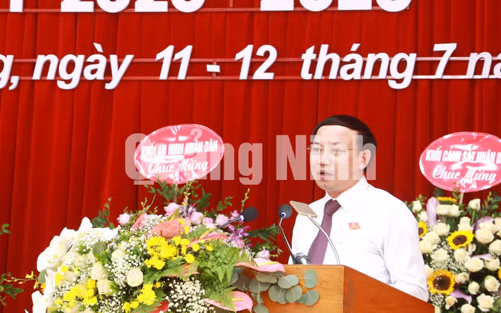 Đồng chí Nguyễn Xuân Ký, Bí thư Tỉnh ủy, Chủ tịch HĐND tỉnh, phát biểu chỉ đạo tại Đại hội (7-2020). Ảnh: Mạnh Trường