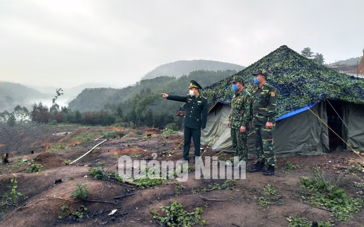 Chốt kiển soát tạm thời của Đồn Biên phòng Bắc Sơn tại thôn Lục Phủ, xã Bắc Sơn (TP Móng Cái) phòng chống dịch nCoV (2-2020). Ảnh: Quang Minh