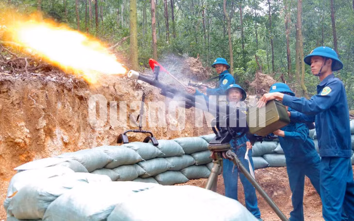 LLVT TX Đông Triều tham gia diễn tập khu vực phòng thủ thị xã năm 2019 (11-2019). Ảnh: Minh Đức