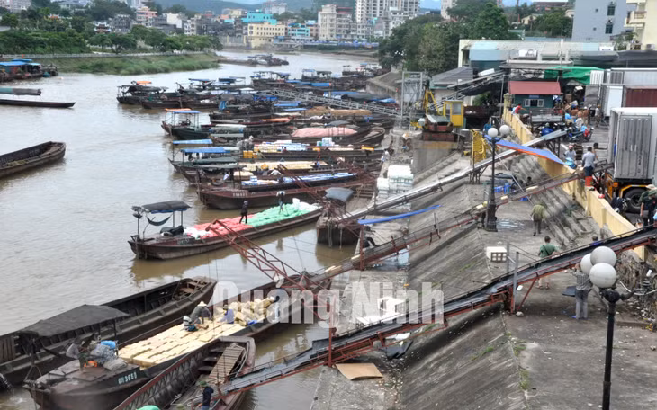 Nhộn nhịp hoạt động xuất nhập khẩu hàng hoá qua Cửa khẩu Ka Long (TP Móng Cái). Ảnh: Trung Thành