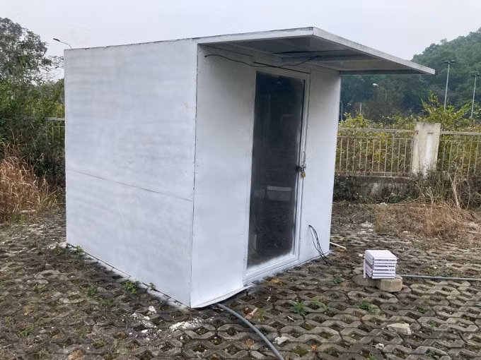 Ngôi nhà bằng thép được phủ sơn RARE để thử nghiệm khả năng làm mát. Ảnh: NVCC