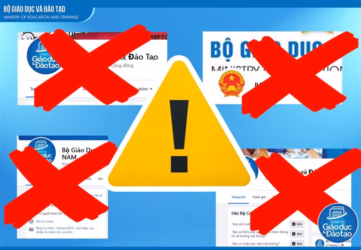 Cảnh báo các fanpage giả mạo Bộ GD&amp;ĐT. (Ảnh: Bộ GD&amp;ĐT)