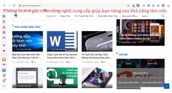 Thông tin mà góc nhìn công nghệ cung cấp giúp bạn nâng cao khả năng làm việc.