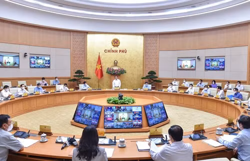 Chính phủ họp thường kỳ tháng 9 /2021. Ảnh VGP