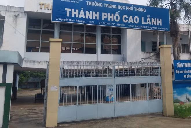 Trường THPT TP Cao Lãnh. Ảnh: M.A.