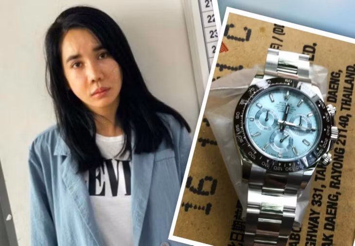 Đối tượng Lã Thị Anh và chiếc đồng hồ Rolex Daytona mà Anh đánh tráo đem đi cầm 1 tỷ để trả nợ tiền đầu tư tiền ảo.