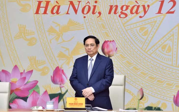 Thủ tướng Phạm Minh Chính phát biểu ý kiến tại buổi gặp mặt.