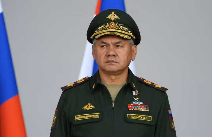 Bộ trưởng Quốc phòng Nga Sergei Shoigu tham dự lễ khai mạc Diễn đàn quân sự-kỹ thuật quốc tế "Army-2021" tại Trung tâm Triển lãm và Đại hội Patriot ở vùng Moscow, Nga ngày 23/8. Ảnh: Sputnik