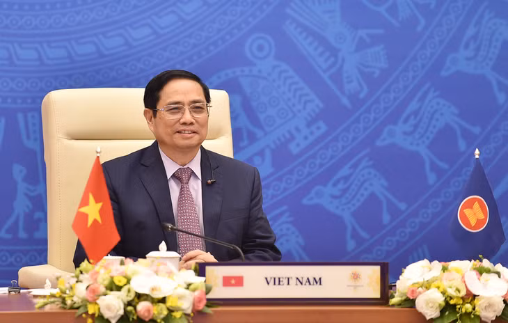 Thủ tướng Phạm Minh Chính kêu gọi ASEAN và Ấn Độ hỗ trợ lẫn nhau trong ứng phó COVID-19 và phục hồi bền vững, đề nghị Ấn Độ tích cực hỗ trợ các nước ASEAN phát triển công nghiệp dược, tiếp cận đầy đủ và kịp thời các nguồn vaccine, thuốc điều trị COVID-19... Ảnh: VGP/Nhật Bắc