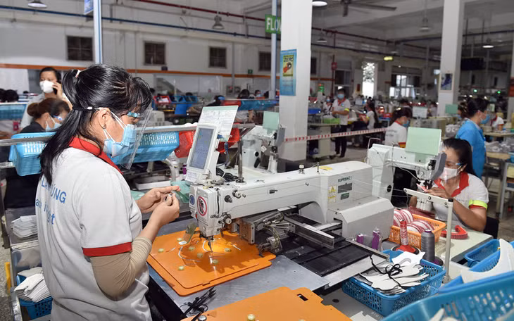 Sản xuất giày xuất khẩu tại Công ty ChingLuh (Khu công nghiệp Thuận Đạo, Long An). (Ảnh: Duy Linh)
