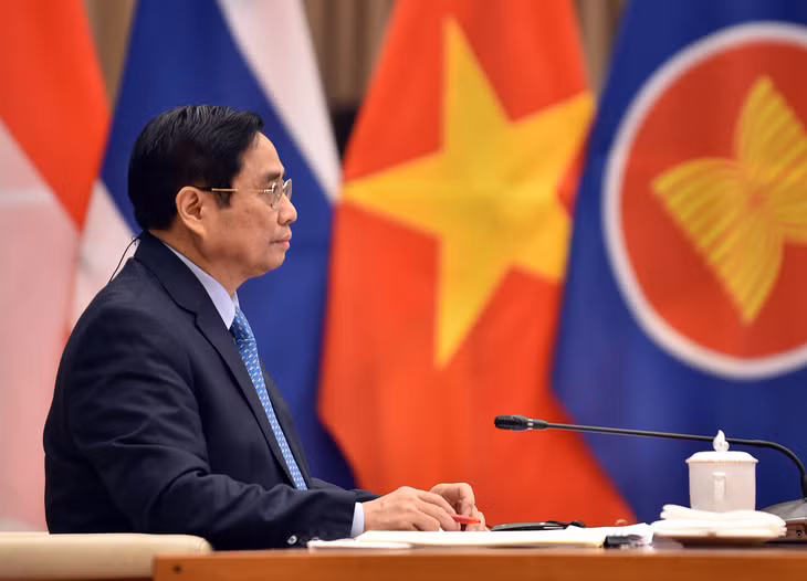Thủ tướng nhấn mạnh ASEAN cần tích cực, chủ động và có trách nhiệm trong mọi vấn đề tác động đến khu vực, giúp giữ vững vai trò trung tâm của ASEAN, phát huy tinh thần độc lập trong ứng xử, trung lập trong xử lý và cân bằng trong quan hệ sẽ giúp ASEAN tránh bị động trước sức ép của cạnh tranh nước lớn. Ảnh VGP/Nhật Bắc