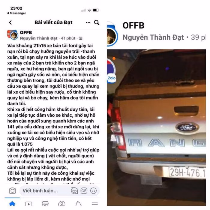 Cảnh sát 141 chặn bắt lái xe bán tải uống rượu gây TNGT bỏ chạy trong đêm 1