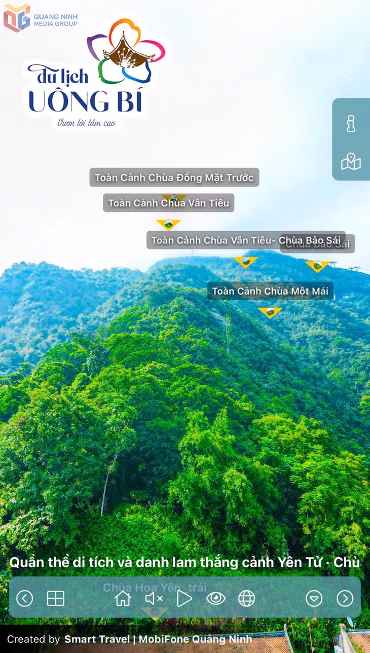 Bản đồ số hóa VR 360° tại khu di tích Yên Tử.