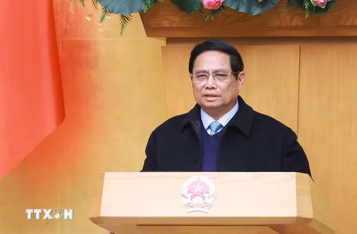 Thủ tướng Phạm Minh Chính chủ trì cuộc họp. (Ảnh: Dương Giang/TTXVN)