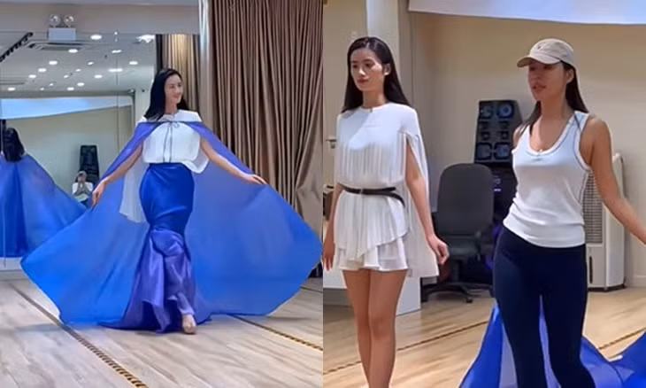 Ý Nhi học kỹ năng trình diễn cùng Minh Tú, ngày 19/2.