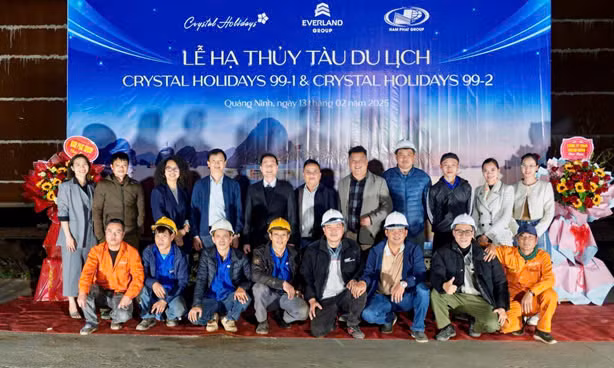 Lễ hạ thủy 02 tàu du lịch Crystal Holidays 99-1 và 99-2 được tổ chức ngày 13/02/2025
