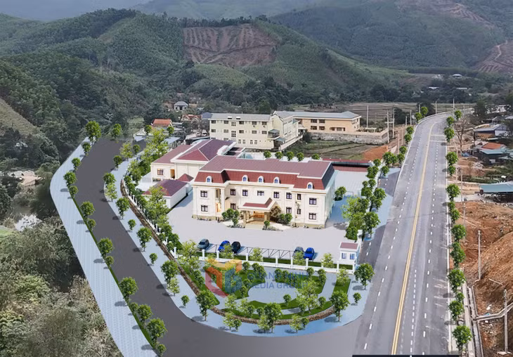 Phối cảnh Trụ sở Đảng ủy - HĐND - UBND xã Đồng Lâm hướng đến kiến trúc kiểu mẫu, đồng bộ.