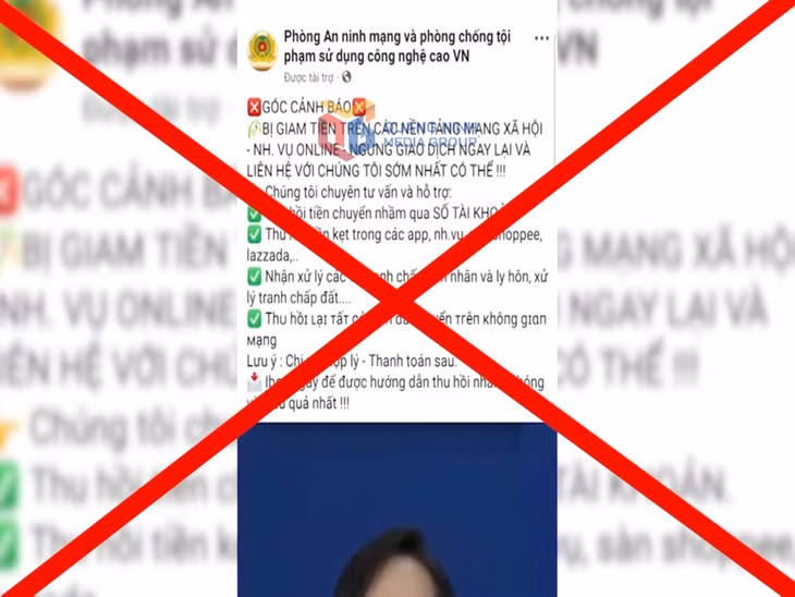 Cơ quan Công an khuyến cáo: nhiều page mạo danh cơ quan chức năng chạy quảng cáo hỗ trợ lấy lại tiền bị lừa đảo trên MXH là thủ đoạn mới của tội phạm lừa đảo.