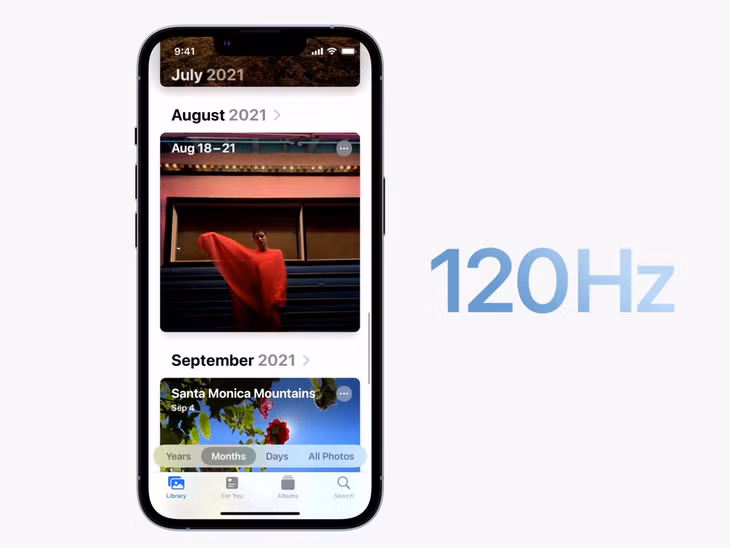 Apple trang bị màn hình ProMotion lần đầu tiên cho iPhone 13 Pro. Ảnh: Apple