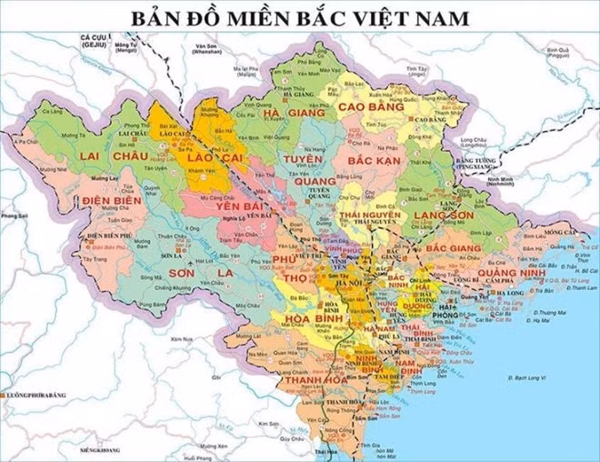 Nghiên cứu định hướng sáp nhập một số đơn vị hành chính cấp tỉnh. Trong ảnh là bản đồ các tỉnh thành miền Bắc. Ảnh: bandohanhchinh.com