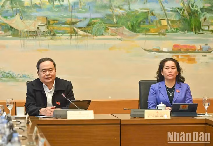 Chủ tịch Quốc hội Trần Thanh Mẫn phát biểu ý kiến tại phiên thảo luận tổ. (Ảnh: DUY LINH)