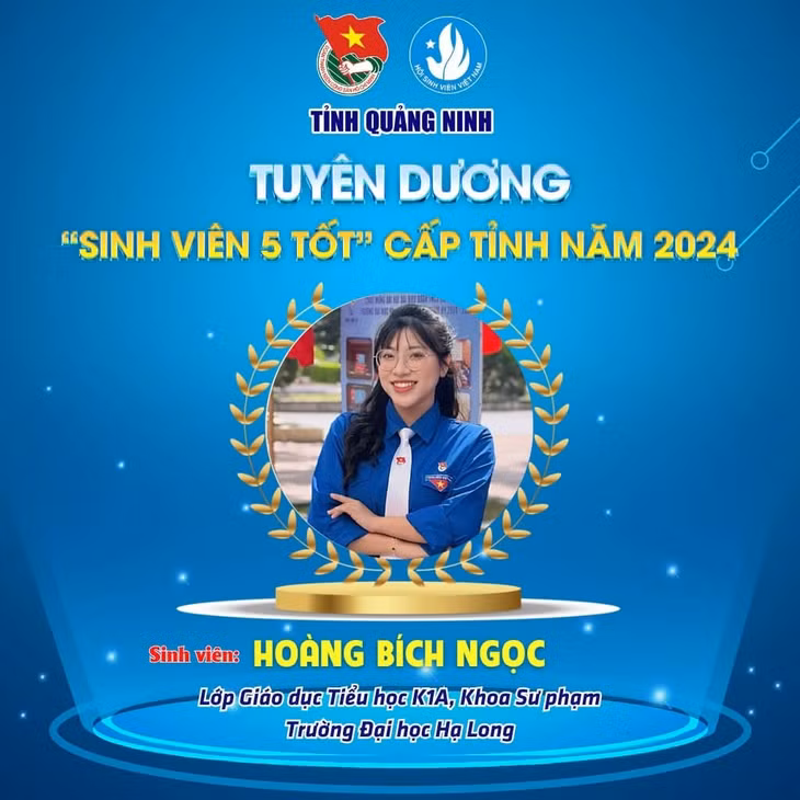 "Sinh viên 5 tốt" cấp tỉnh Hoàng Bích Ngọc.