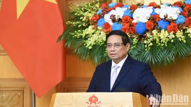 Thủ tướng Phạm Minh Chính phát biểu ý kiến tại Tọa đàm (Ảnh: TRẦN HẢI).