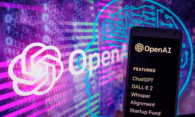 Logo OpenAI và một số sản phẩm của công ty hiển thị trên một smartphone. Ảnh: Reuters