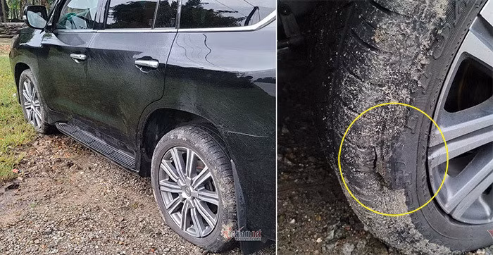 Việc lốp xe ô tô bị nổ có thể xảy ra với bất kỳ chiếc xe nào, không phân biệt xe sang hay "xe cỏ". Ảnh: Hoàng Hiệp