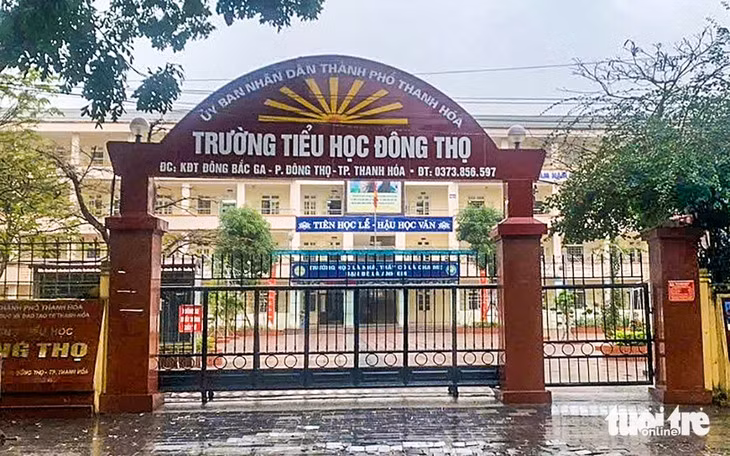 Trường tiểu học Đông Thọ, thành phố Thanh Hóa - nơi bà Vũ Thị Thúy Hà từng công tác - Ảnh: HÀ ĐỒNG