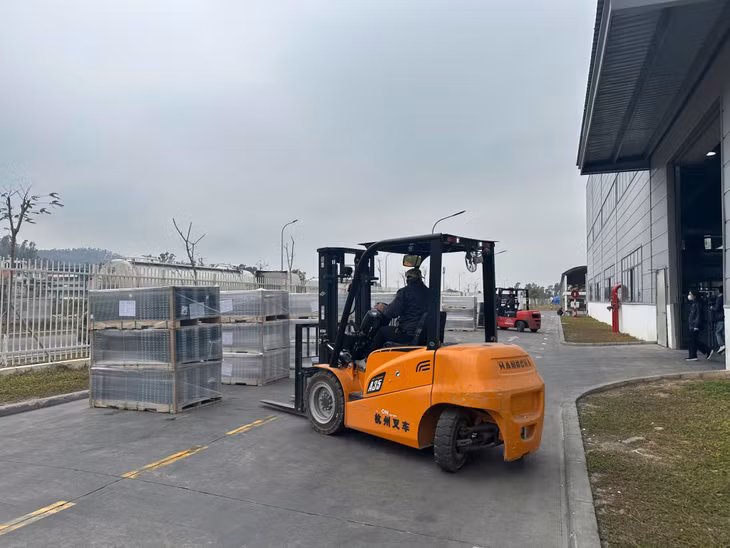 Bốc xếp hàng hóa tại Công ty TNHH Vật liệu mới BBL home.