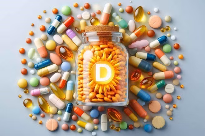 Nhiều trường hợp khó hấp thụ vitamin D dù đã áp dụng chế độ ăn uống và sử dụng thêm thuốc bổ sung. Ảnh - AI: Ngọc Thùy