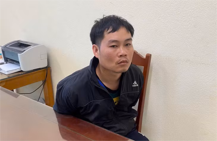 Nguyễn Phúc Quang tại cơ quan công an - Ảnh: Công an tỉnh Thanh Hóa cung cấp