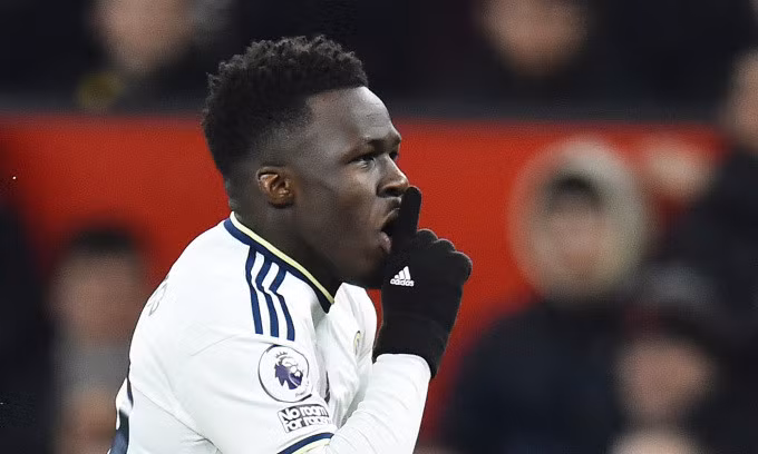 Tiền vệ 20 tuổi Wilfried Gnonto mở tỷ số cho Leeds. Ảnh: EPL