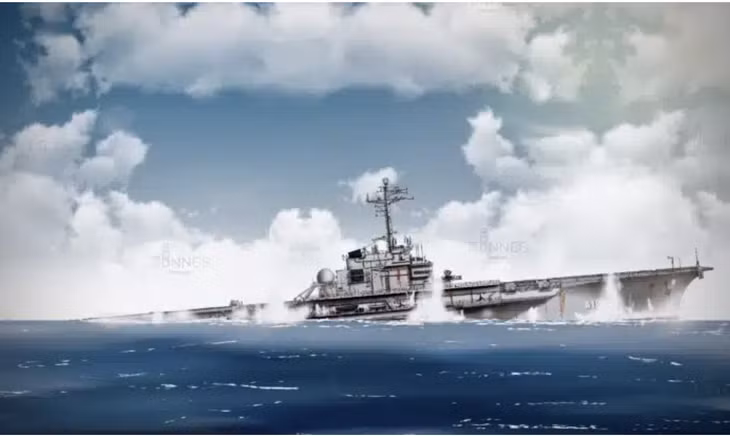 Đồ họa minh họa tàu Sao Paulo đang chìm xuống. Ảnh: Navalnews