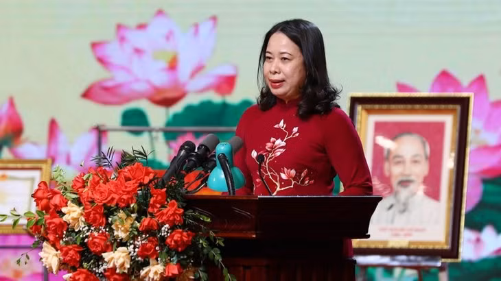 Quyền Chủ tịch nước Võ Thị Ánh Xuân phát biểu tại Lễ kỷ niệm.