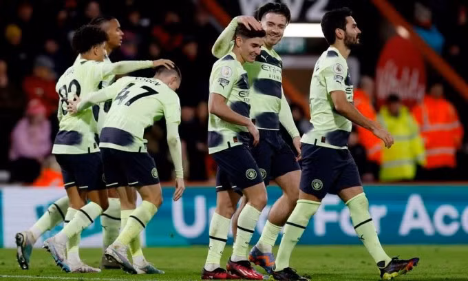 Alvarez ghi dấu ấn trong hai bàn của Man City. Ảnh: Reuters