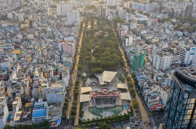 Khu trung tâm TP HCM, công viên 23/9, quận 1, tháng 11/2022. Ảnh: Quỳnh Trần