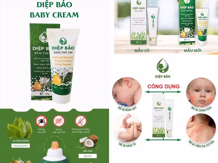 Một số hình ảnh quảng cáo kem Diệp Bảo trên sàn giao dịch điện tử. Ảnh: Hương Giang